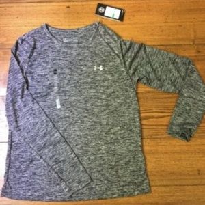 NWT Under Armour  L Tech Heat Gear Heathered Black